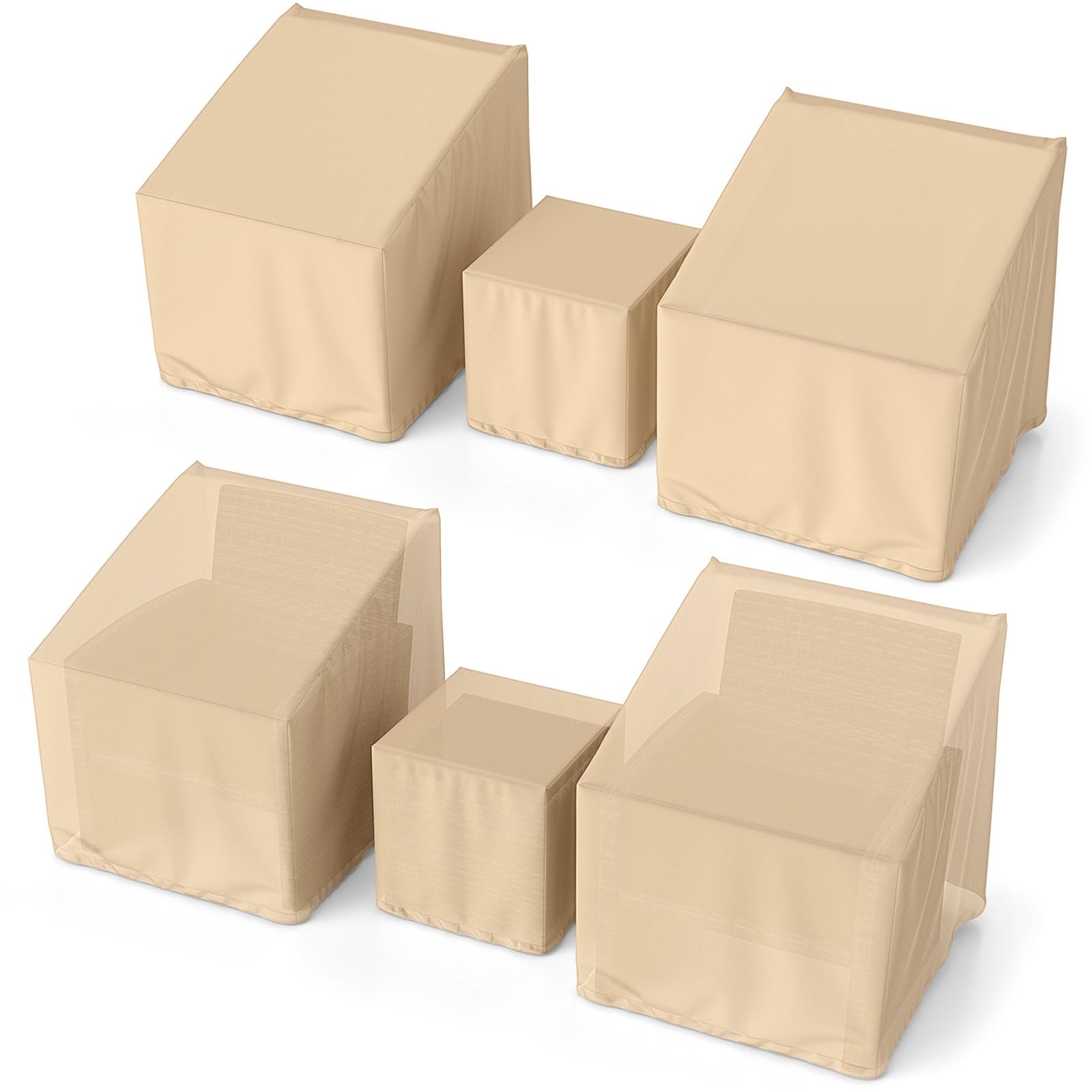 Tangkula Patio Furniture Covers Waterproof Outdoor Conversation Covers for 3 Pieces Bistro Set